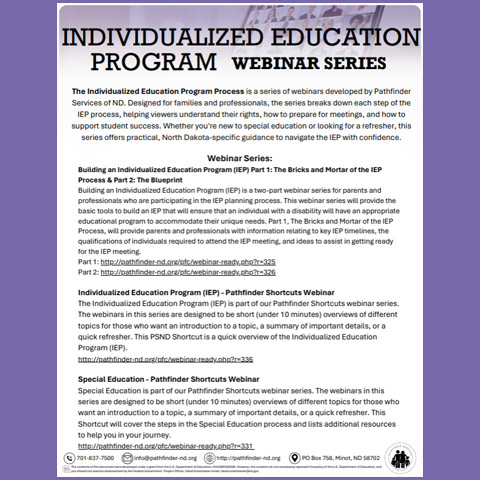Individualized Education Program - Webinar Series